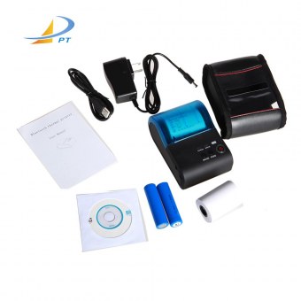 Imprimante thermique mobile 58mm Bluetooth, Imprimante de factures  personnelle sans fil avec papier pour imprimante thermique et étui en cuir  pour
