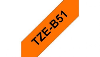 Brother TZe-B51 ruban d'étiquette Noir sur fond orange fluorescent