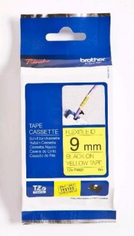 Brother TZe-FX621 ruban d'étiquette Noir sur jaune