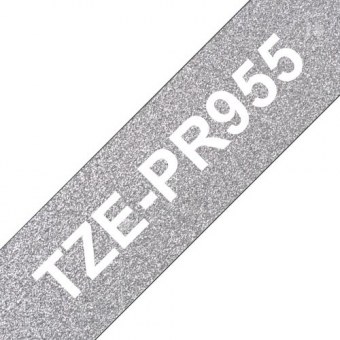 Brother TZe-PR955 ruban d'étiquette White on silver