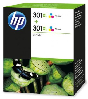 HP 301XL 2-pack Tri-color Original Cyan, Magenta, Jaune Multipack 2 pièce(s)